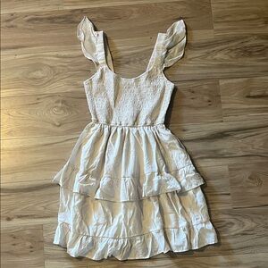 Women’s ivory Ruffled Sleeveless Dress
